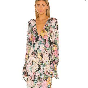HEMANT AND NANDITA X REVOLVE Teien Caftan Black Floral Boho Maxi S NWT $355